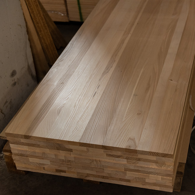 Ash Edge-Glued Solid Wood Panel, Finger Jointed, Thickness 0.75″/19mm, Rustic Grade