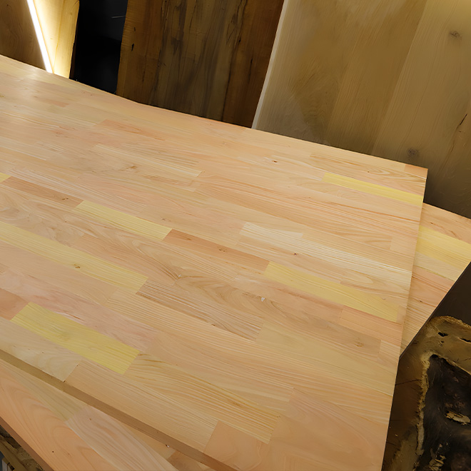 Acacia Edge-Glued Solid Wood Panel, Finger Jointed, Thickness 0.75″/19mm, Grade 2