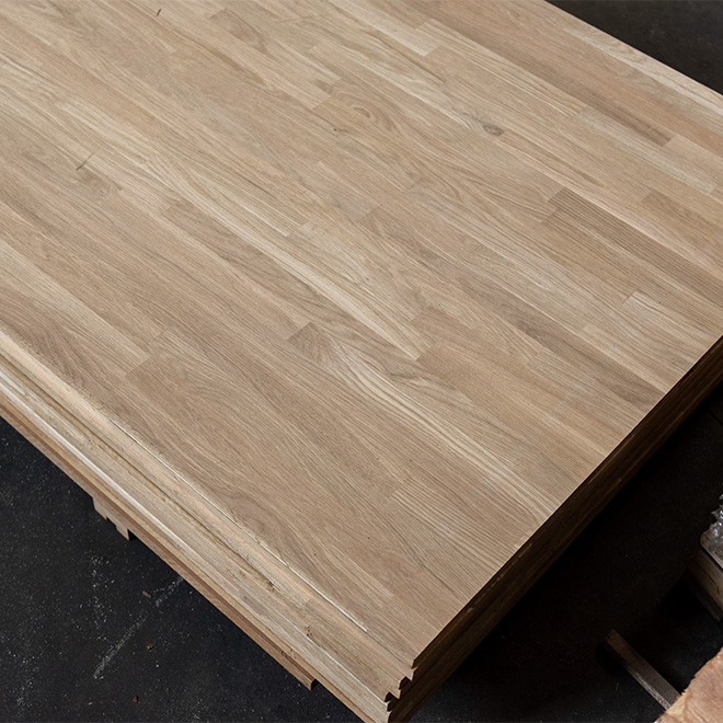 European Oak Edge-Glued Solid Wood Panel, Finger Jointed, Thickness 1.5″/38mm, Grade 1