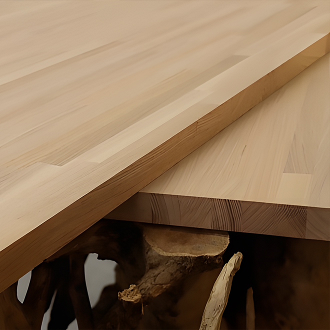 Hornbeam Edge-Glued Solid Wood Panel, Finger Jointed, Thickness 1.5″/38mm, Rustic Grade