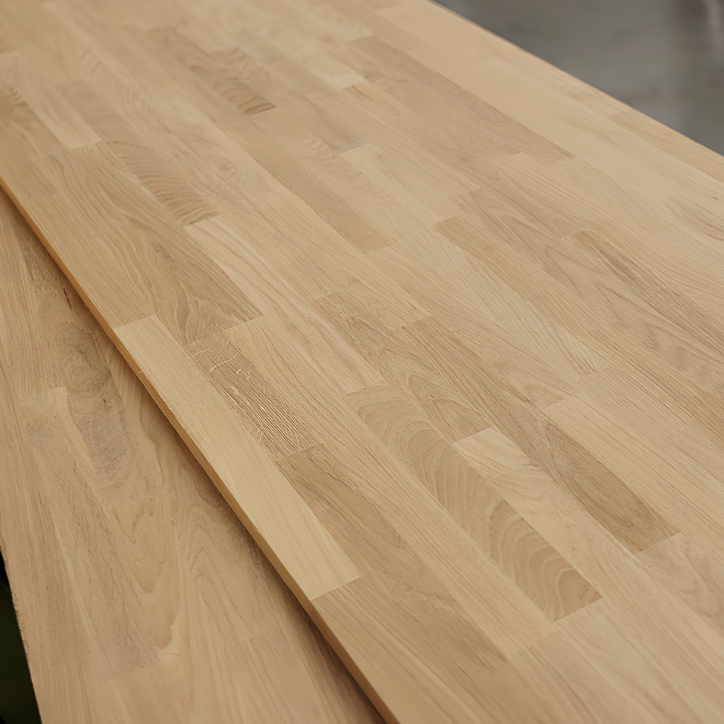 Red Oak Edge-Glued Solid Wood Panel, Finger Jointed, Thickness 1.5″/38mm, Rustic Grade