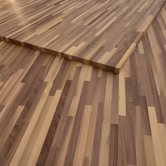 Walnut Edge-Glued Solid Wood Panel, Finger Jointed, Thickness 1.5″/38mm, Grade 1